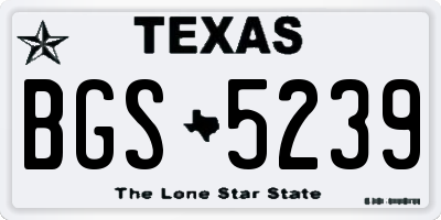 TX license plate BGS5239