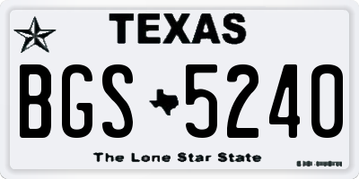 TX license plate BGS5240