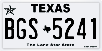 TX license plate BGS5241