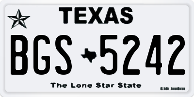TX license plate BGS5242