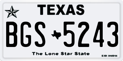 TX license plate BGS5243