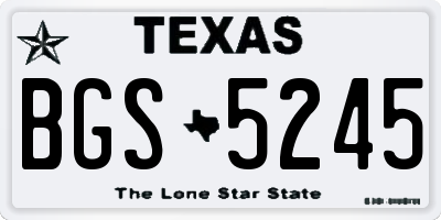 TX license plate BGS5245
