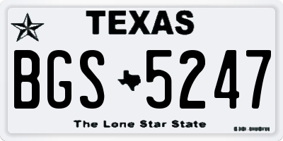 TX license plate BGS5247