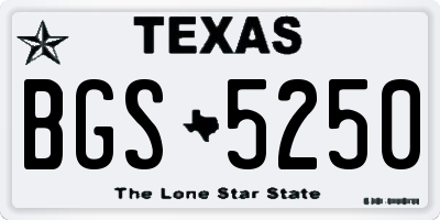 TX license plate BGS5250
