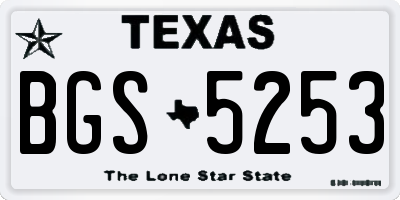 TX license plate BGS5253