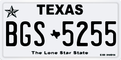 TX license plate BGS5255