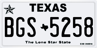 TX license plate BGS5258