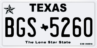 TX license plate BGS5260