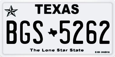 TX license plate BGS5262