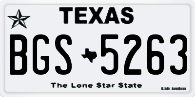 TX license plate BGS5263