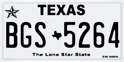 TX license plate BGS5264