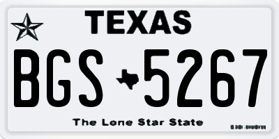 TX license plate BGS5267