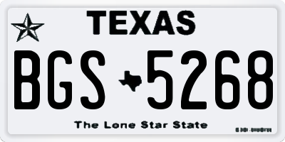 TX license plate BGS5268
