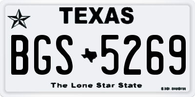 TX license plate BGS5269