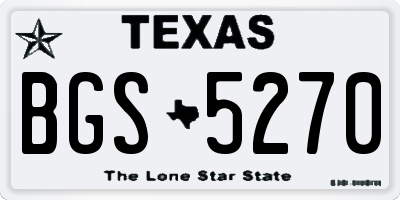 TX license plate BGS5270