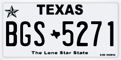 TX license plate BGS5271