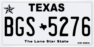 TX license plate BGS5276