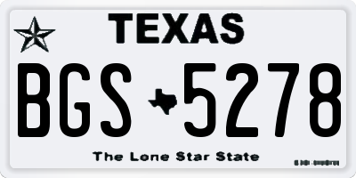 TX license plate BGS5278