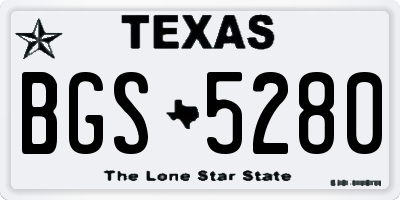 TX license plate BGS5280