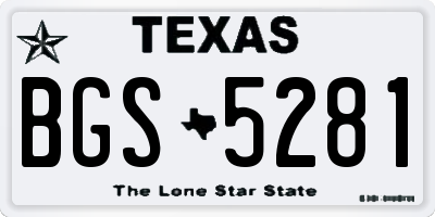 TX license plate BGS5281