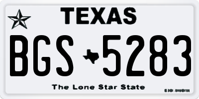 TX license plate BGS5283