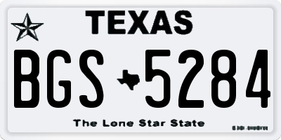 TX license plate BGS5284