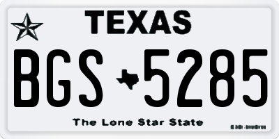 TX license plate BGS5285