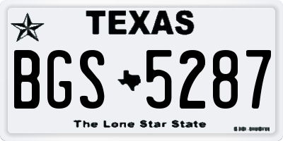 TX license plate BGS5287