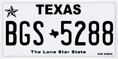 TX license plate BGS5288