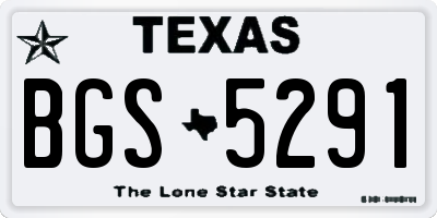 TX license plate BGS5291