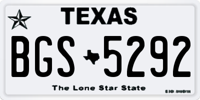 TX license plate BGS5292