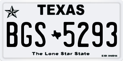 TX license plate BGS5293