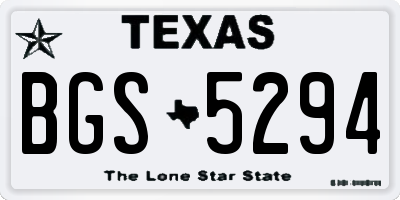 TX license plate BGS5294