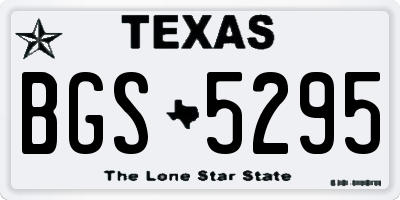 TX license plate BGS5295