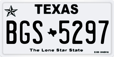 TX license plate BGS5297