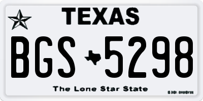 TX license plate BGS5298