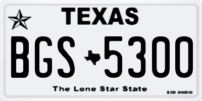 TX license plate BGS5300