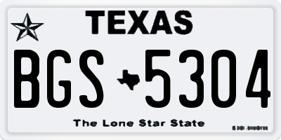 TX license plate BGS5304