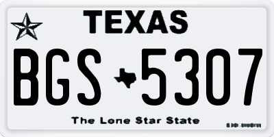 TX license plate BGS5307
