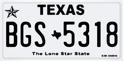 TX license plate BGS5318