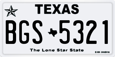 TX license plate BGS5321