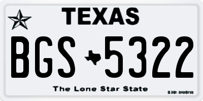 TX license plate BGS5322