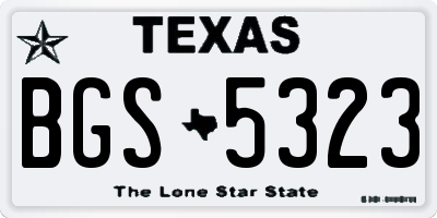 TX license plate BGS5323