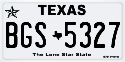 TX license plate BGS5327