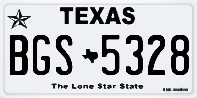 TX license plate BGS5328