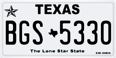TX license plate BGS5330
