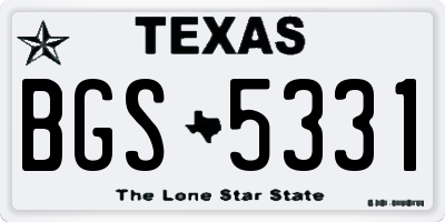 TX license plate BGS5331
