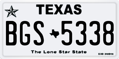 TX license plate BGS5338