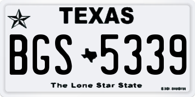 TX license plate BGS5339