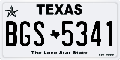 TX license plate BGS5341
